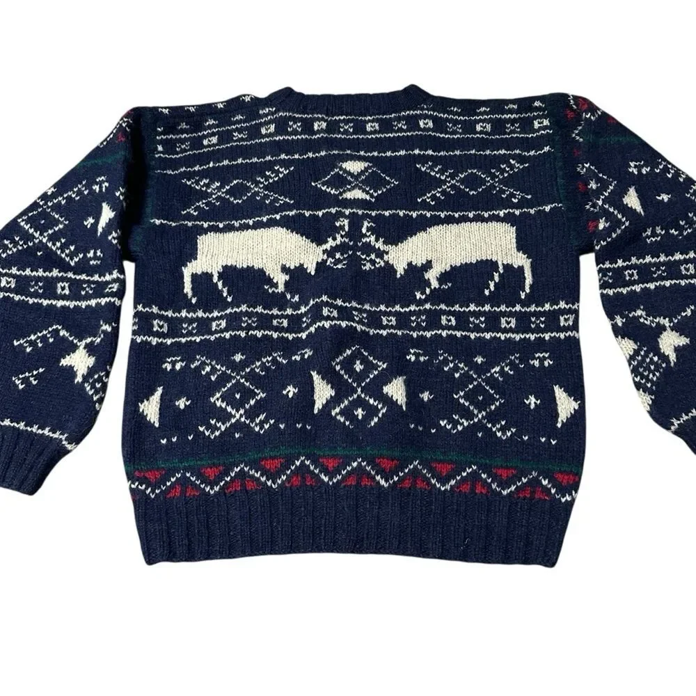 Vintage Traditions 100% Wool Sweater – Size Medium Blue